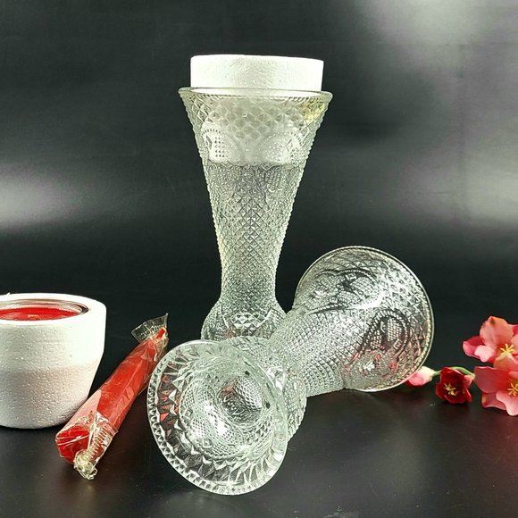 Vintage - New Avon "Heart & Diamond" Convertible Candlestick - Set of 2 - Picture 10 of 11